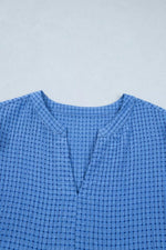 Notched Short Sleeve Tiered Midi Dress