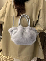 Fluffy Crossbody Bag with Buckle Detail