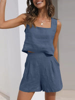 Square Neck Tank and Shorts Set