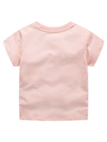 Children's Giraffe Applique Short Sleeve T-Shirt