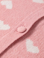 Heart Pattern Button Front Cardigan