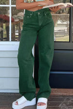 Crossed Waist Raw Hem Shift Jeans