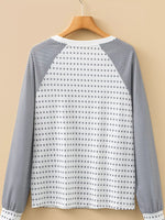 Stripe Raglan Patchwork Long Sleeve Top