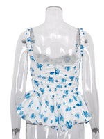 Floral Print Ruffle Hem Tank