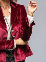 Velvet Lapel Collar Button Up Blazer