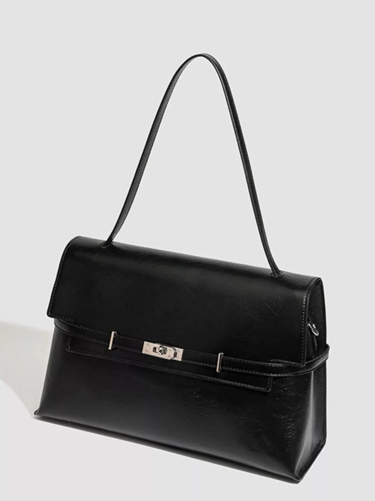 Buckle Leather Shoulder Bag