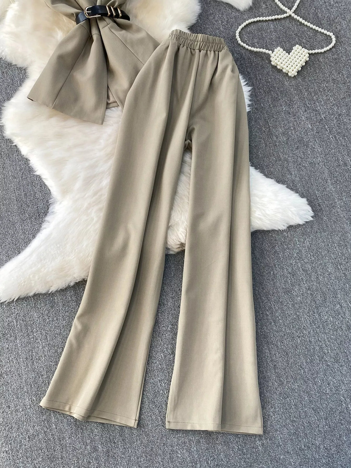 Sleeveless Top and Wide-Leg Pants Set
