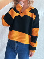 Color Block Long Sleeve Sweater