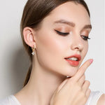 925 Sterling Silver Moissanite Hoop Drop Earrings