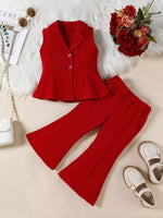 Sleeveless Blazer & Flare Pants Set
