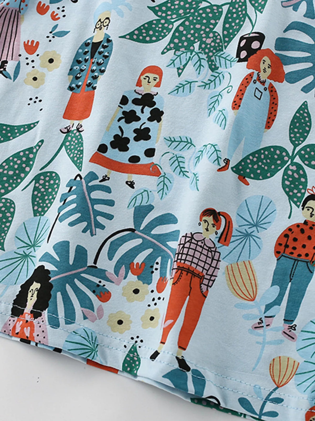 Children's Botanical Print Crew Neck Short Sleeve T-Shirt