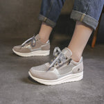 Lace Up Round Toe Sneakers