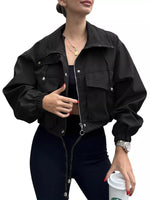 Drawstring Hem Zip Up Jacket