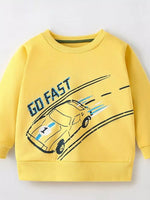 Children's Colorful Car Crew Neck Sweatshirt