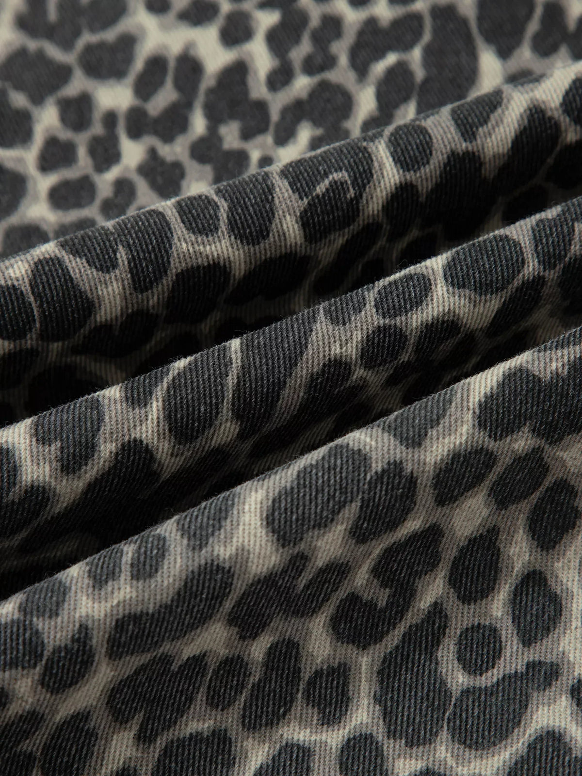 Leopard Print High Waist Barrel Jeans