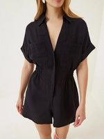 Johnny Collar Short Sleeve Romper