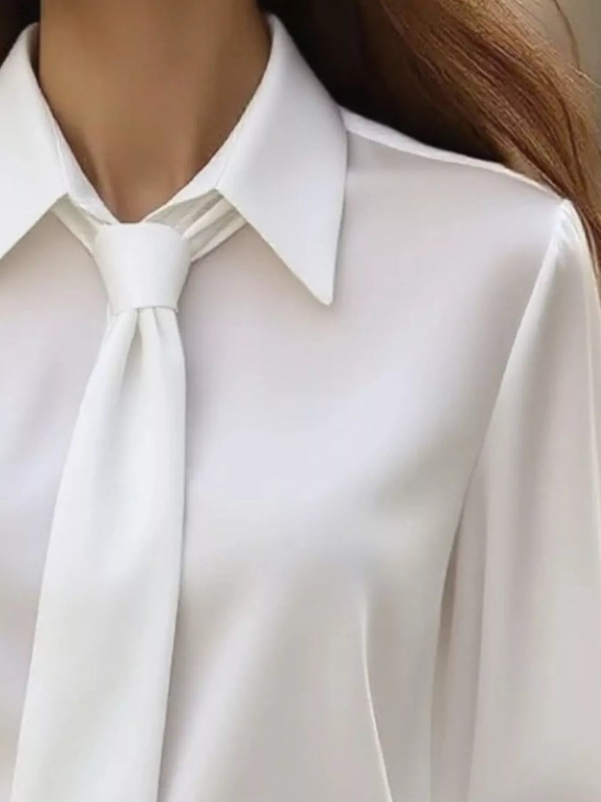 Tie-Neck Long Sleeve Blouse