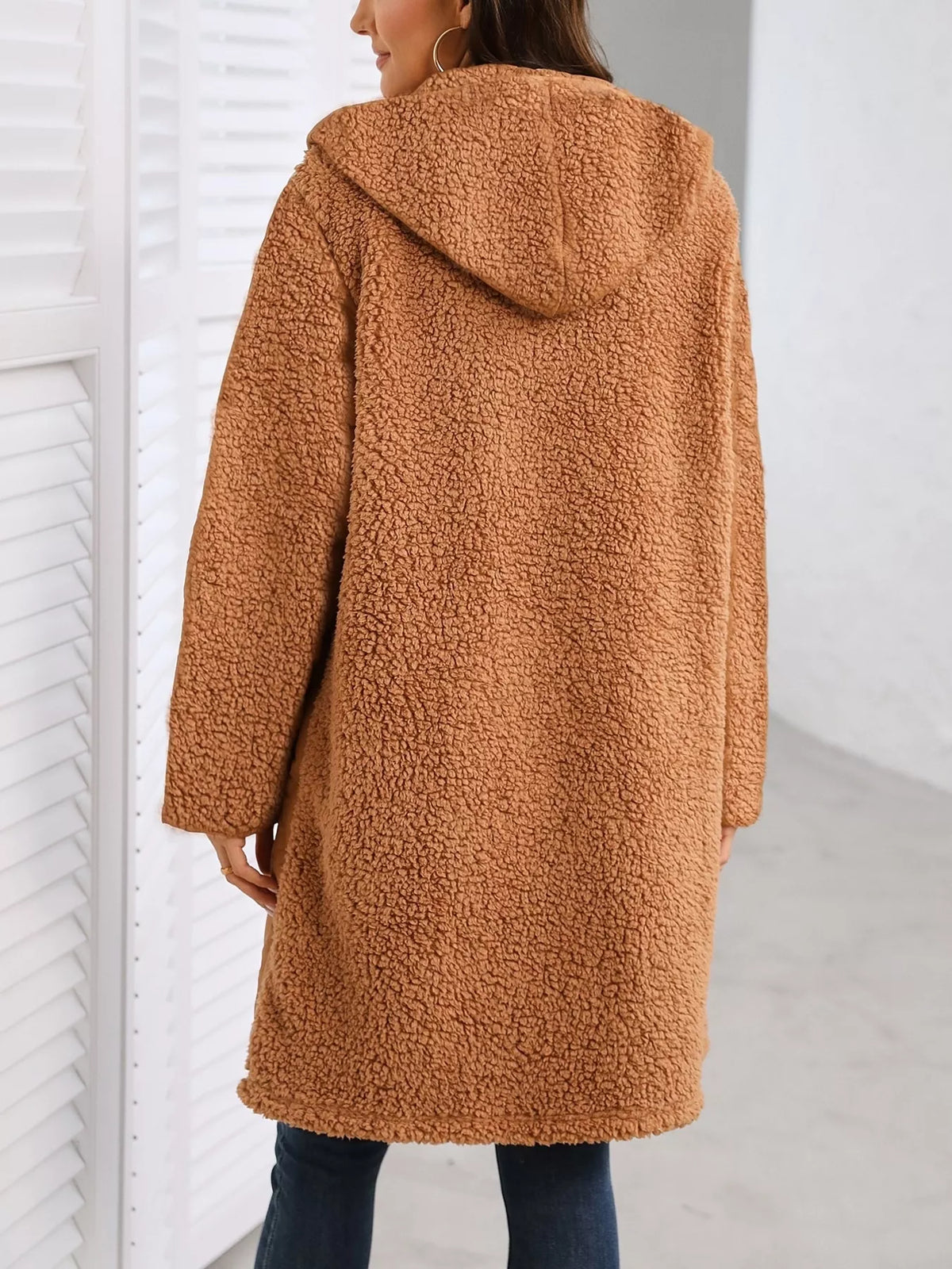 Zip Up Long Sleeve Hooded Outerwear