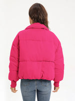 Zip Up Turtleneck Long Sleeve Puffer Jacket