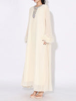 Rhinestone Long Sleeve Maxi Dress