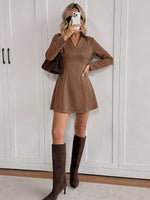 Johnny Collar Long Sleeve Dress