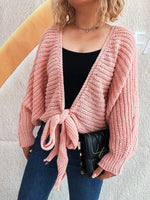 Tie Front Long Sleeve Cardigan