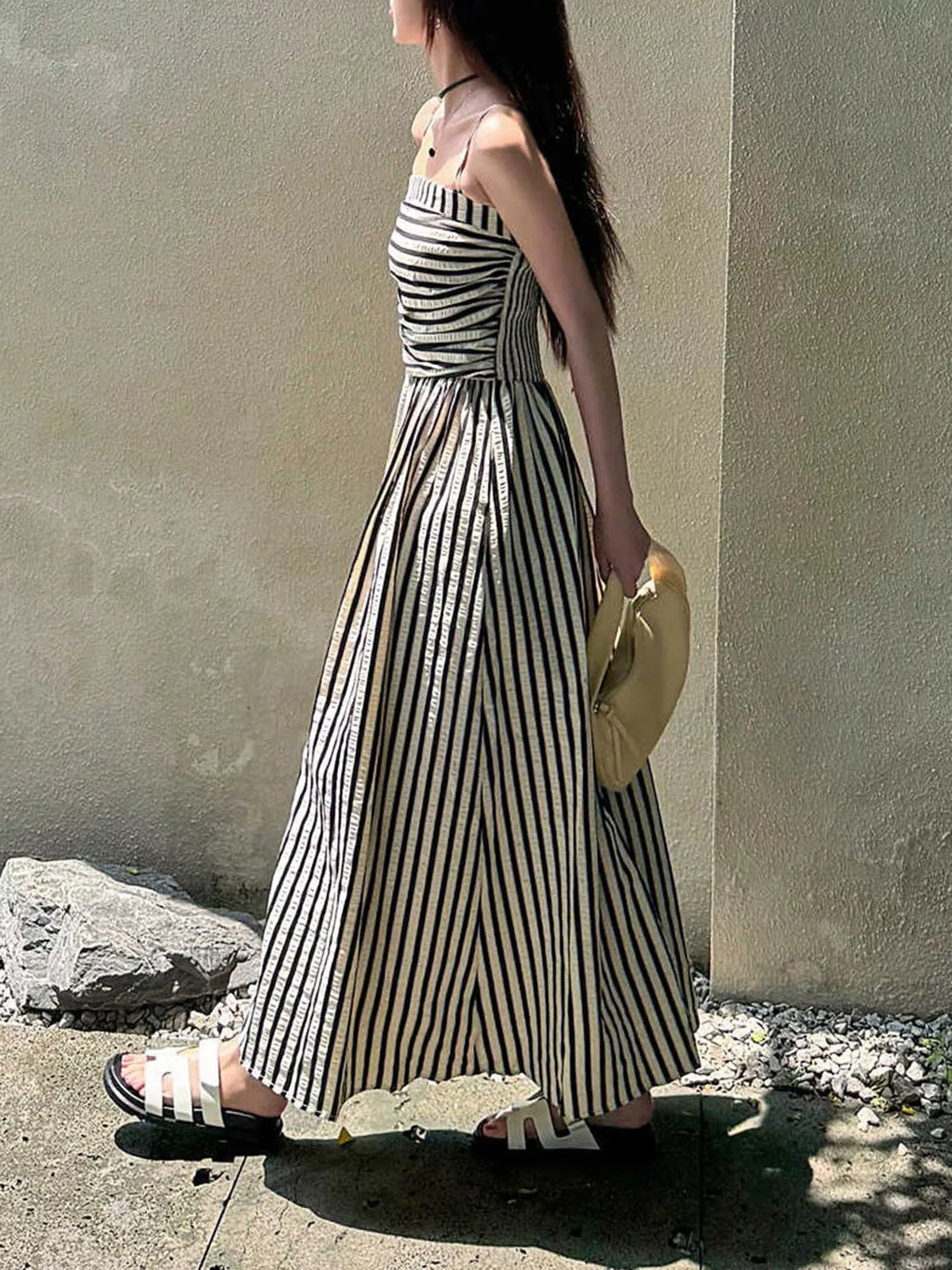 Striped Sleeveless Maxi Dress