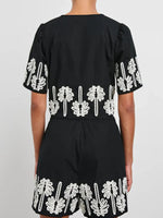Tie Front Short Sleeve Top and Shorts Set