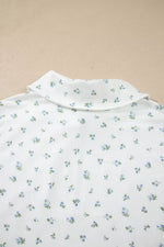 Floral Print Half Zip Top Matching Short Set