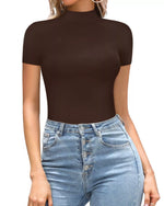 Mock Neck Short Sleeve Bodysuit