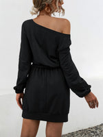One Shoulder Tie Waist Dress