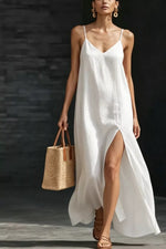 Slit V-Neck Maxi Dress