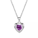 925 Sterling Silver Zircon Heart Necklace