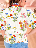 Floral Print Puff Sleeve Blouse