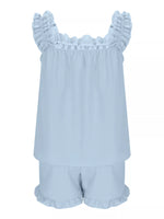 Ruffle Trim Sleeveless Top and Shorts Set