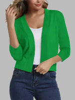 Viscose Blend Open Front Cardigan