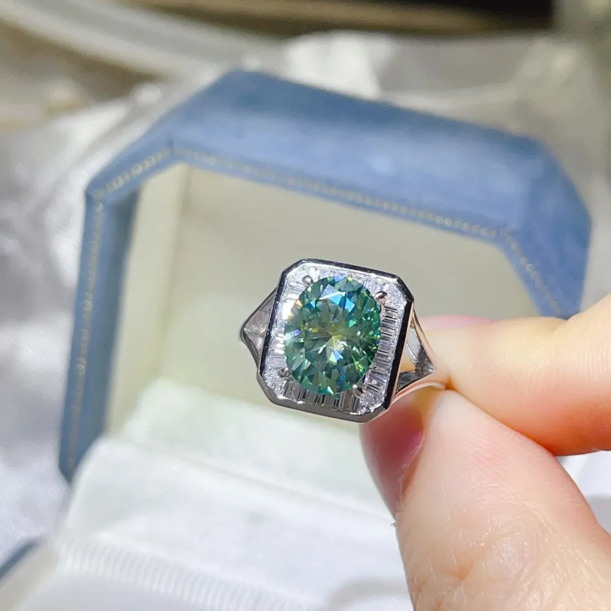 3 Carat Moissanite Engagement Square Ring