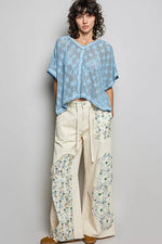 POL Crochet Lace Short Sleeve Top