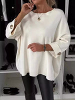 Full Size Round Neck Drop Shoulder Top with Ribbed Trim Plus Size