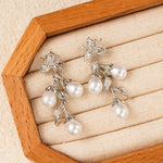 Flower Synthetic Pearl Branch Earrings