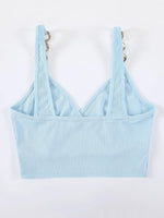 Chain Strap Ribbed Cami Top