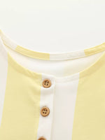 Children's Striped Summer Dress with Floral Pockets