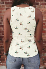 Mallard Print Western Style Tank Top