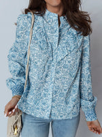 Floral Button Up Puff Sleeve Shirt