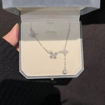 925 Sterling Silver Zircon Butterfly Necklace