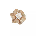 18K Gold-Plated Pearl Flower Ring