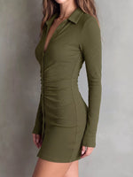 Button-Down Bodycon Mini Dress