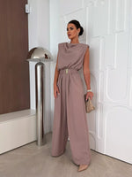 Cowl Neck Wide-Leg Jumpsuit