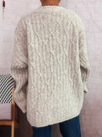 Cable Knit Button-Up Cardigan