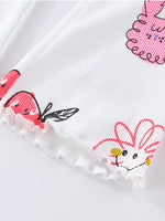 Children's Whimsical Doodle Print Flared Leggings